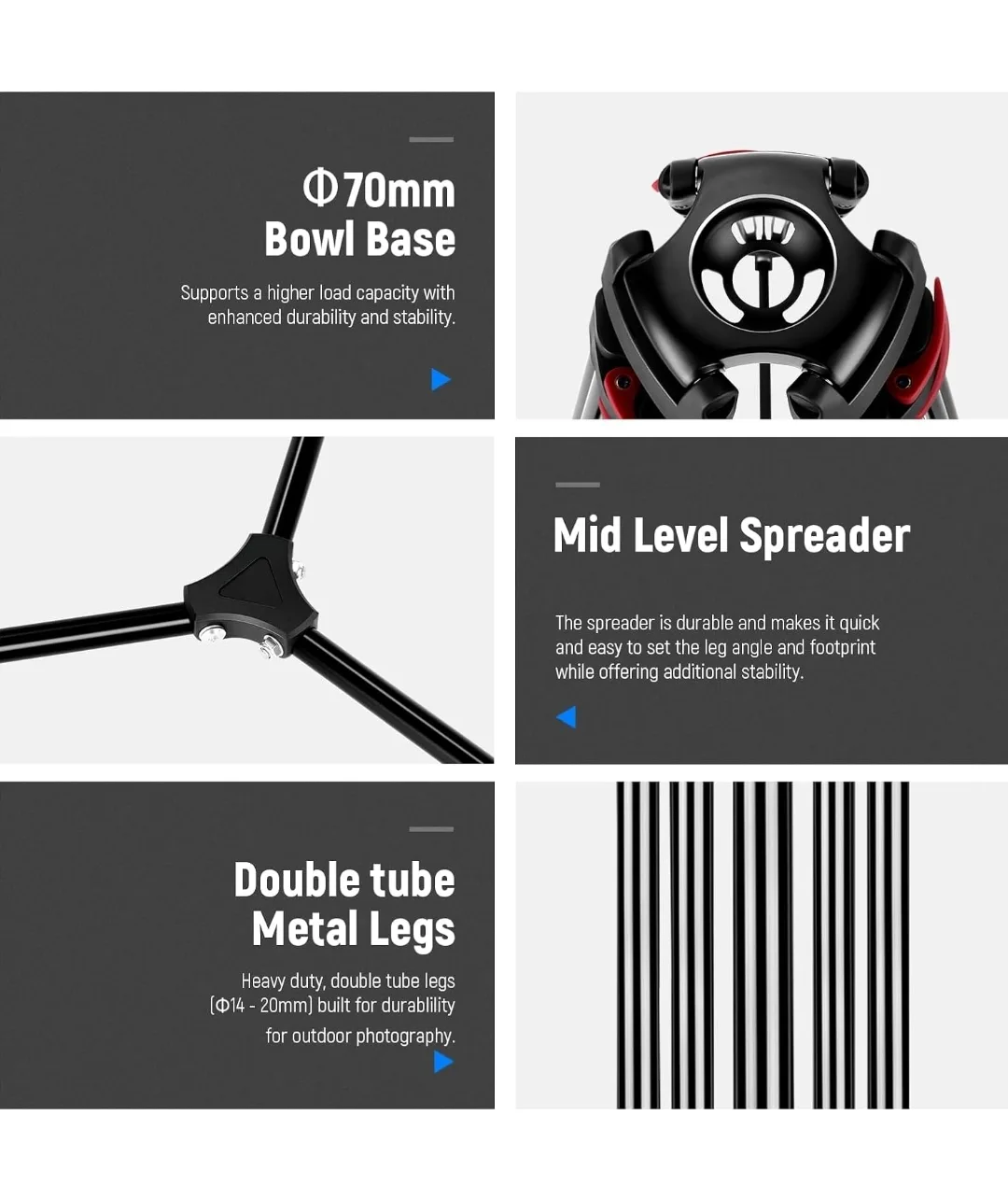 Neewer 79” Tripod TP-M200 – Heavy-Duty, Videography image indicator(7)