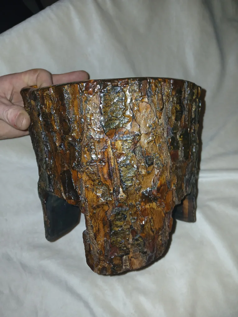 Rustic Hand-Carved Wooden Bowl 💚 image indicator(4)