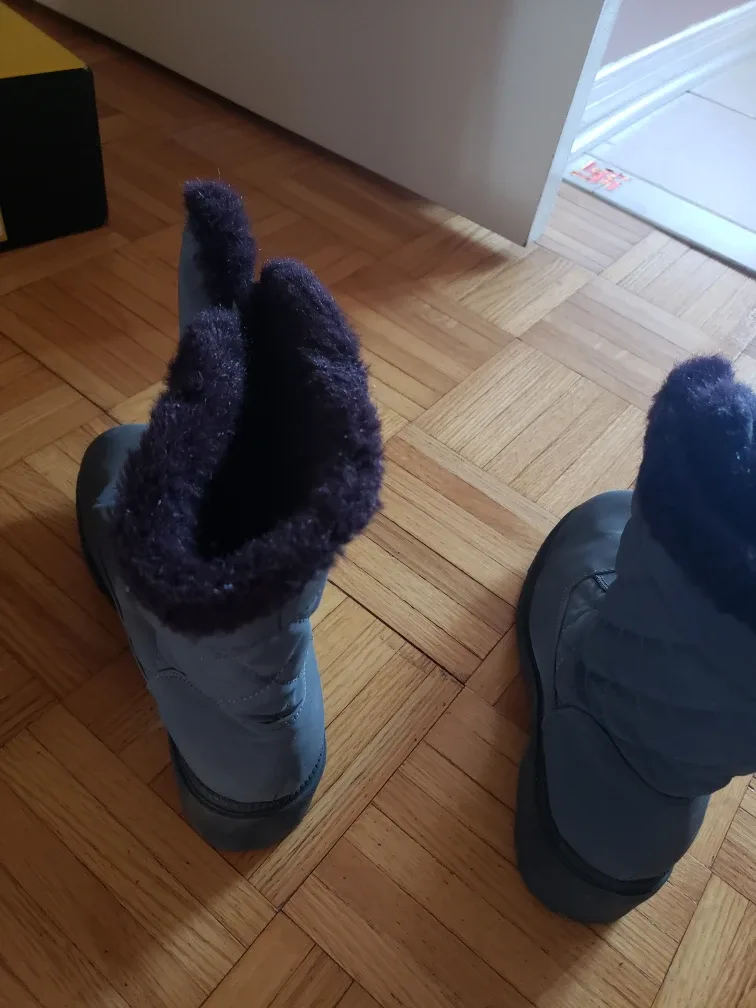 Women's Grey Winter Boots with Fur Trim image indicator(7)