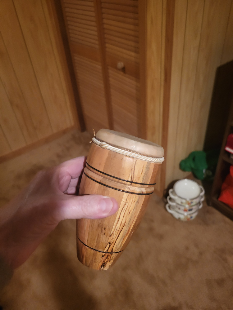 Miniature Wooden Conga Drum with Musical Notes Design - photo 3