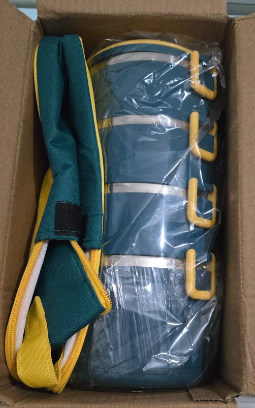 Stainless Steel Lunch Box with Carrying Bag and Cutlery $ 5 image indicator(6)