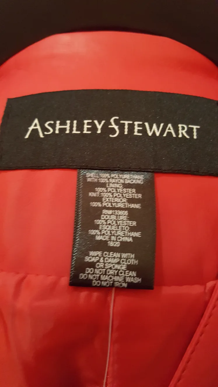 Ashley Stewart Red Faux Leather Jacket Size 18/20 image indicator(4)