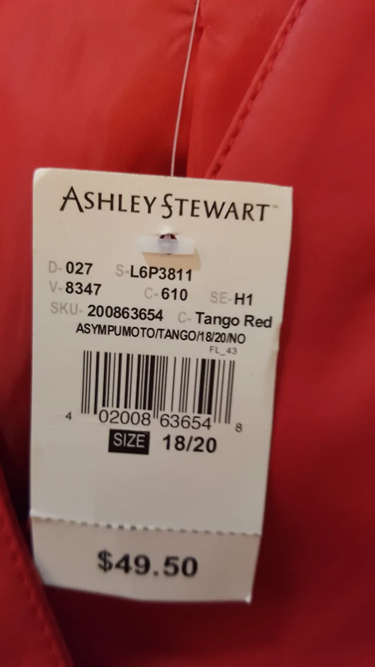 Ashley Stewart Red Faux Leather Jacket Size 18/20 image indicator(5)