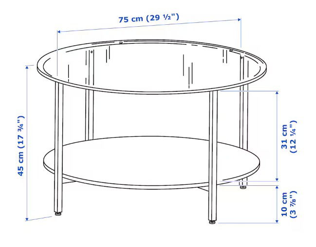IKEA Nordingby Coffee Table - Black/Clear Glass - photo 4