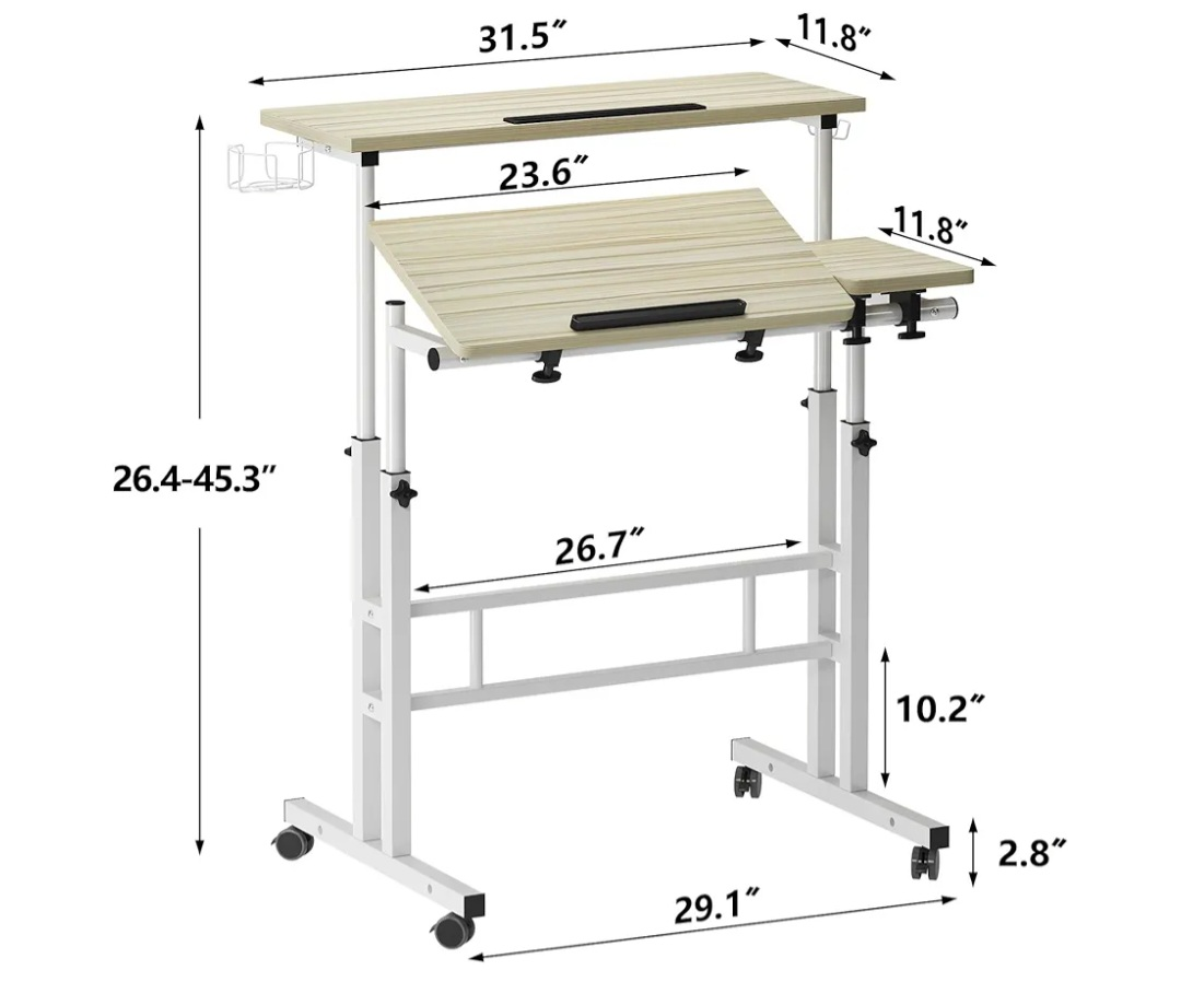 SDHYL Mobile Adjustable Height Standing and Sitting Desk - photo 3