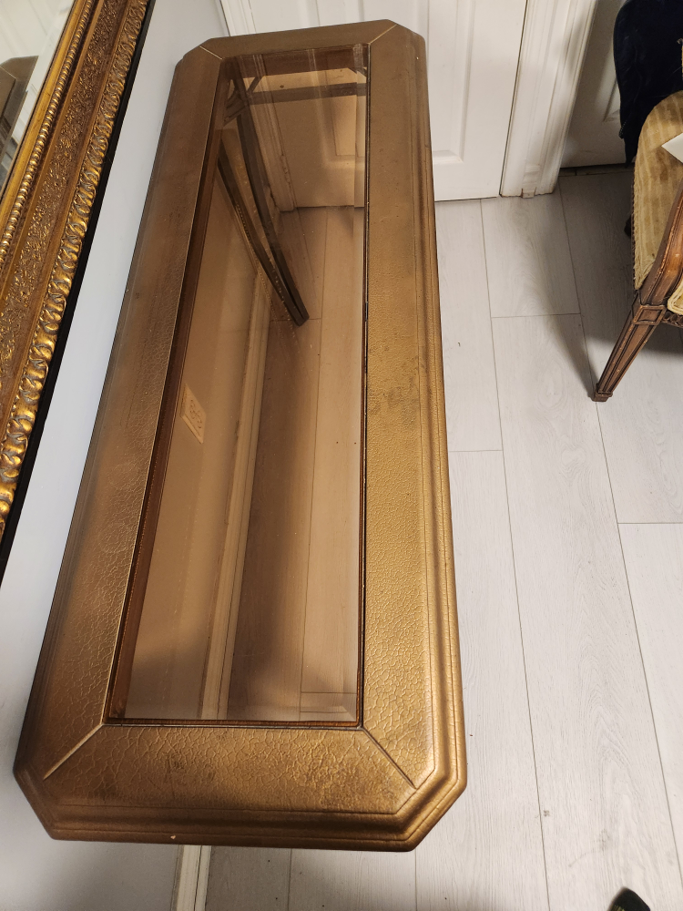 Elegant Glass-Top Console Table with Metal Frame - photo 2