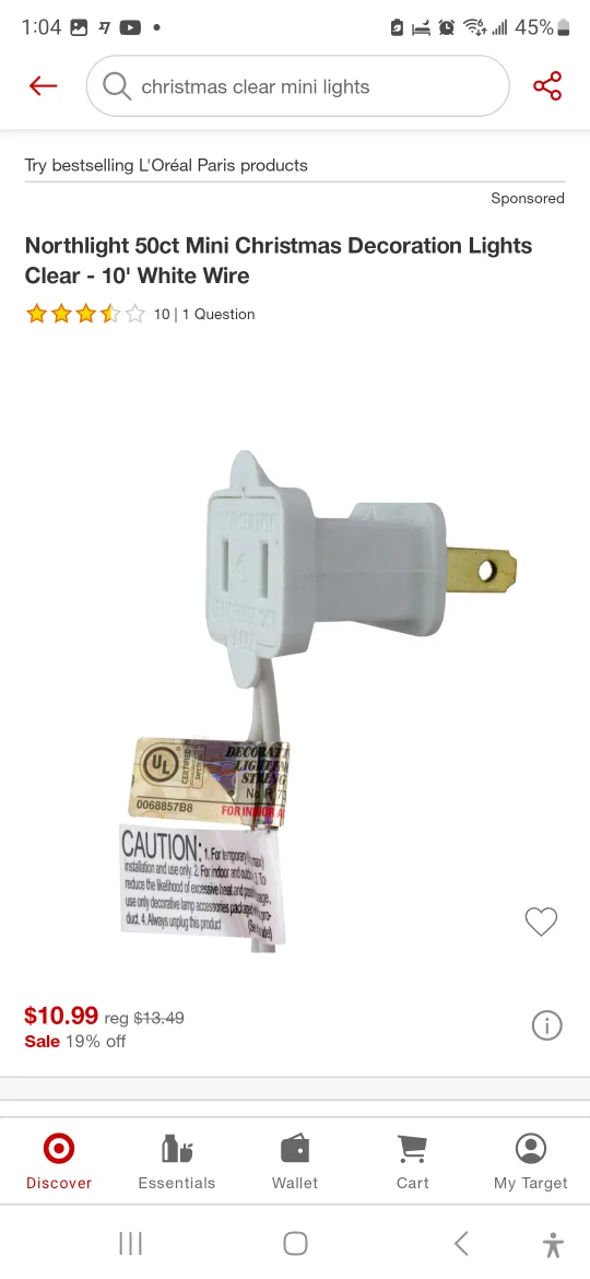 Wondershop 50ct Clear Mini Christmas Lights - 10ft image indicator(5)