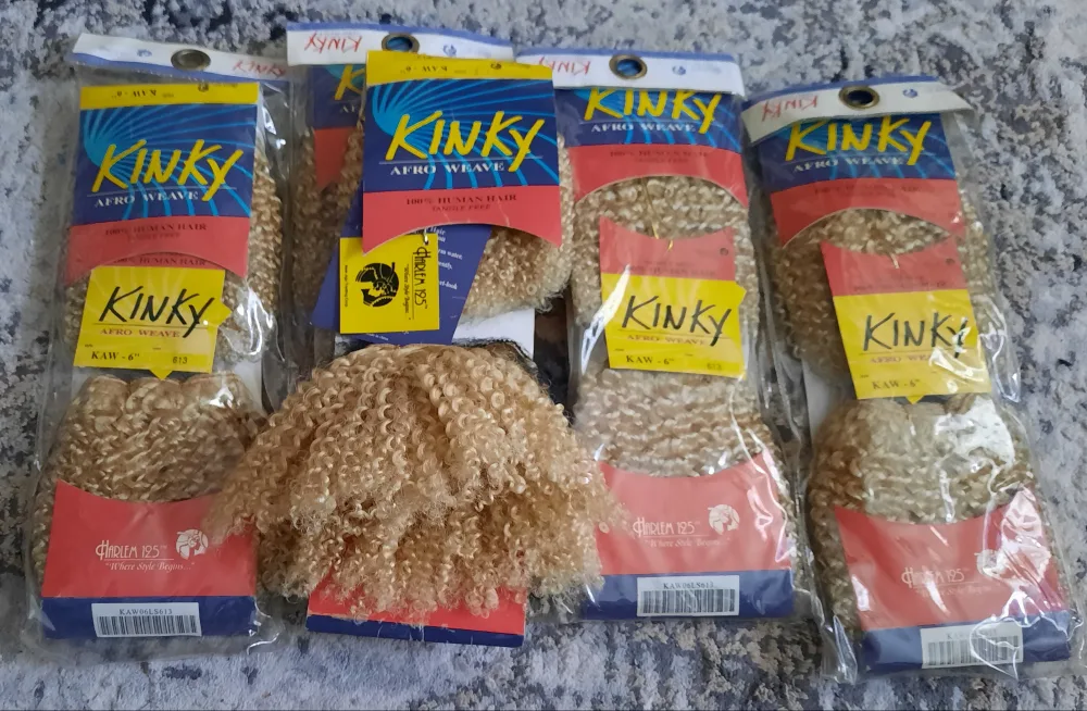 100% Human Kinky Afro Weave Hair - Blonde image indicator(2)