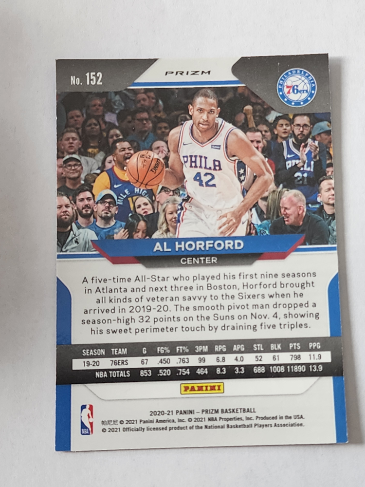 2020-21 Panini Prizm Al Horford #152 Basketball Card 🏈 - photo 2