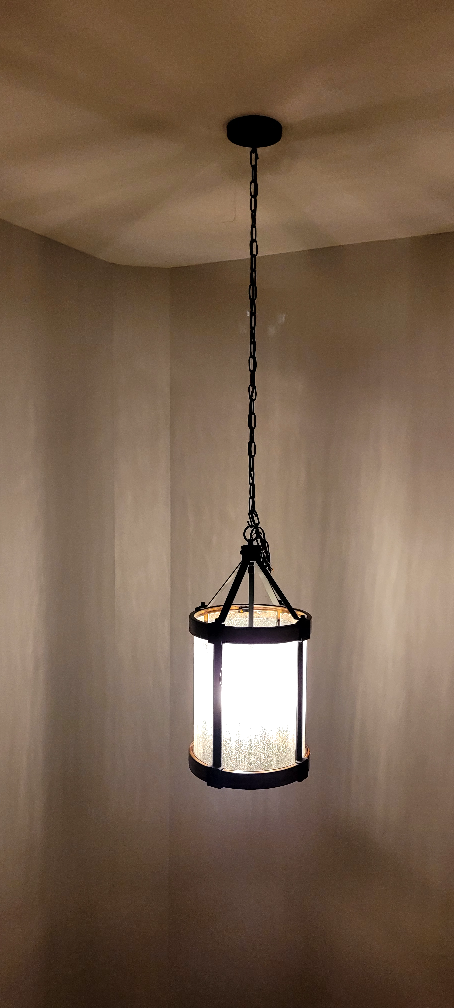 Brown Metal and Glass Pendant Light Fixture - photo 3