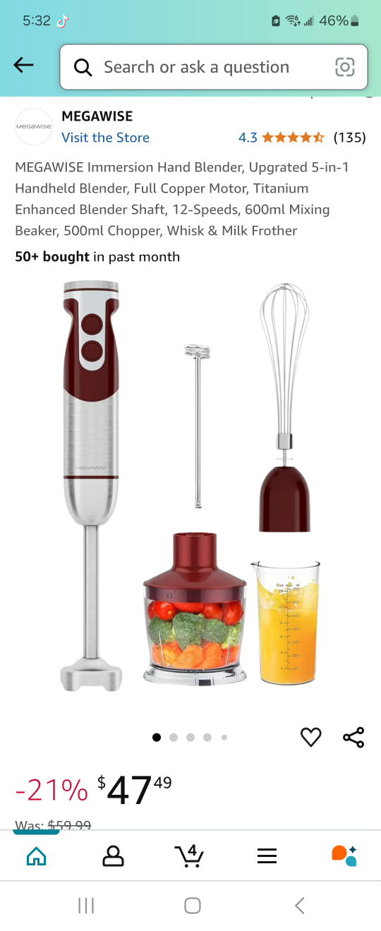 MEGAWISE Immersion Hand Blender