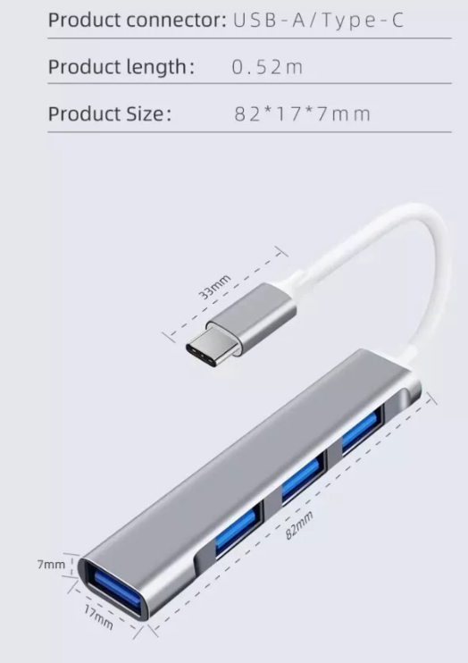 USB-C Hub - 4 Port USB 3.0 Hub - photo 4
