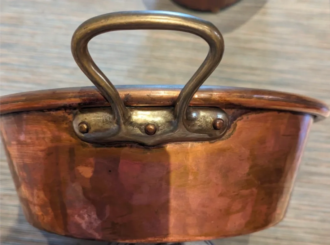 1900's Antique French Copper Preserve Pan image indicator(3)
