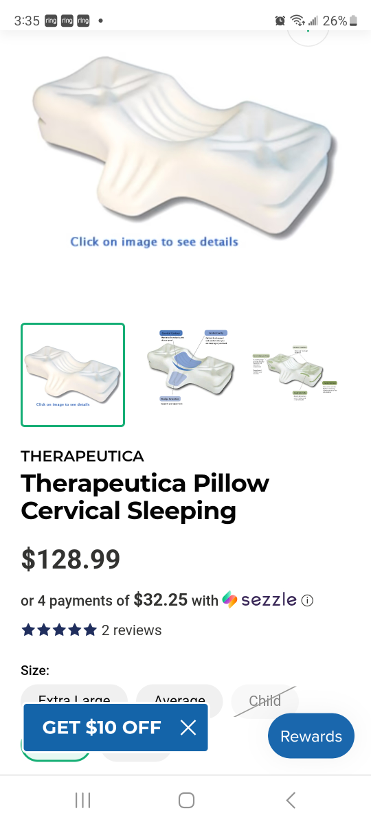 Therapeutica Cervical Sleeping Pillow - LARGE  Size - photo 2