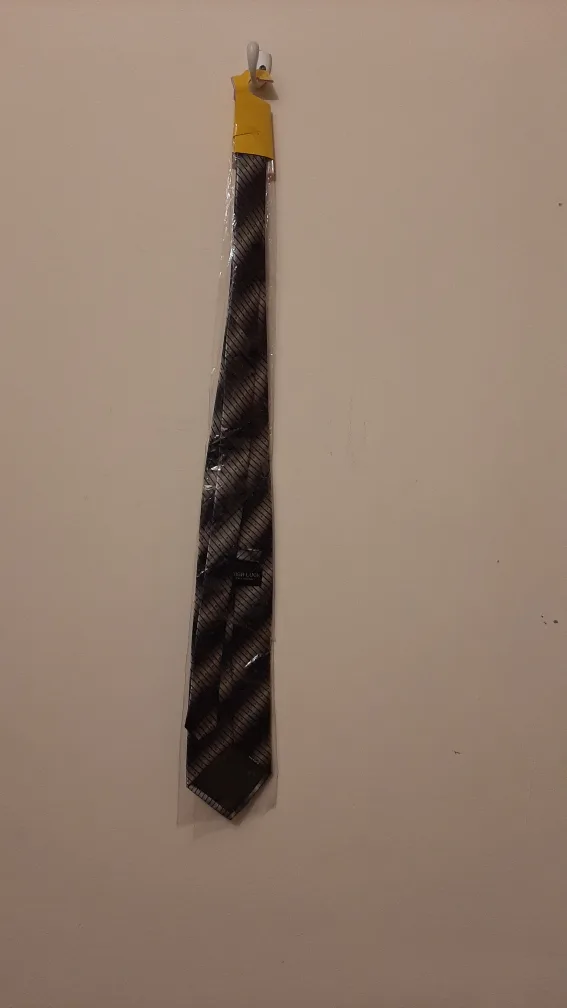 Men's Grey and Black Striped Tie - New with Tags image indicator(4)