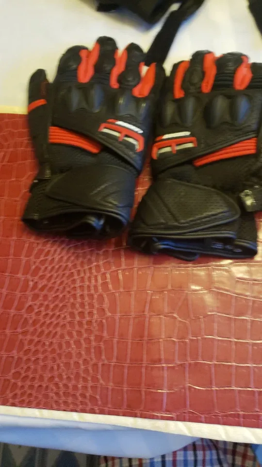 Men's Black and Red Motorcycle Gloves image indicator(2)