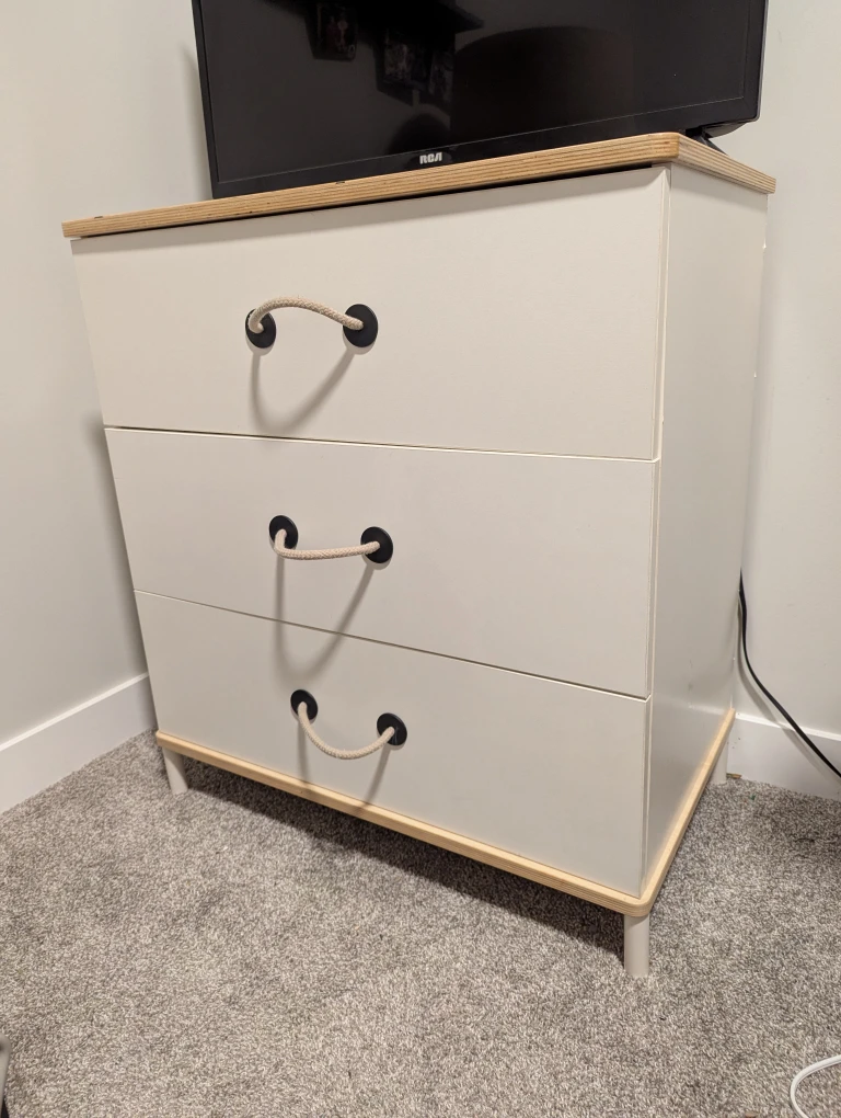 Three-Drawer Dresser with Rope Handles