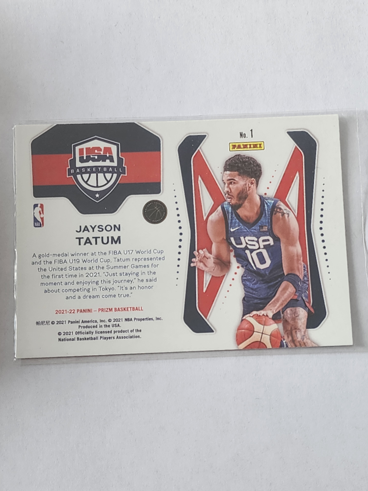 Jayson Tatum 2021-22 Panini Prizm Basketball Card #1 🏈 - photo 2