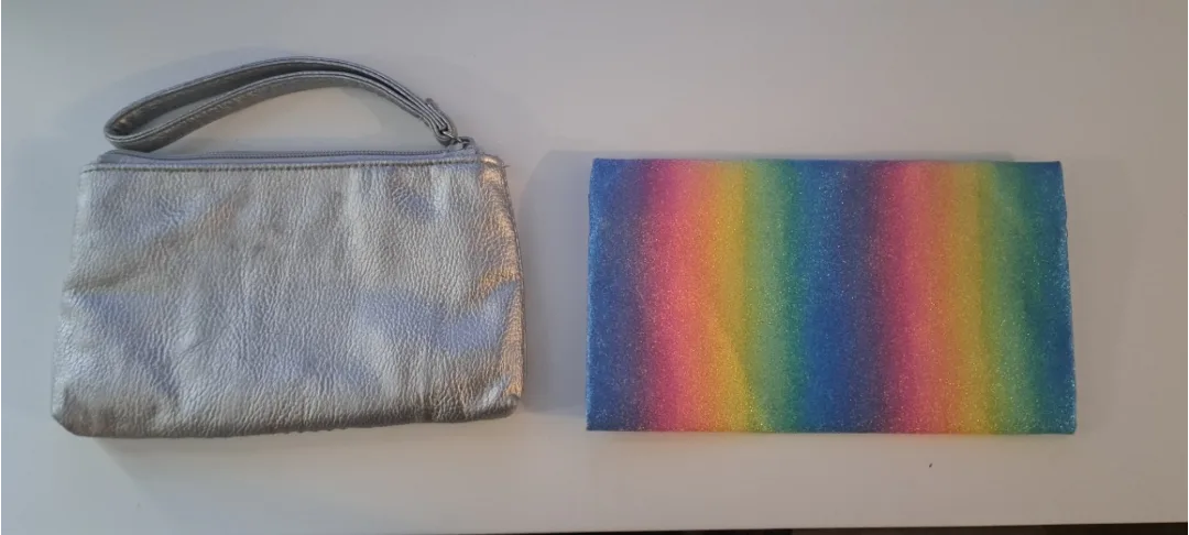Silver Purse & Rainbow Glitter Pencil Case image indicator(2)