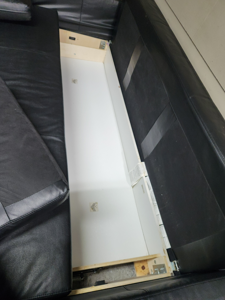 Black Leather Pull-Out Sofa Bed - photo 5