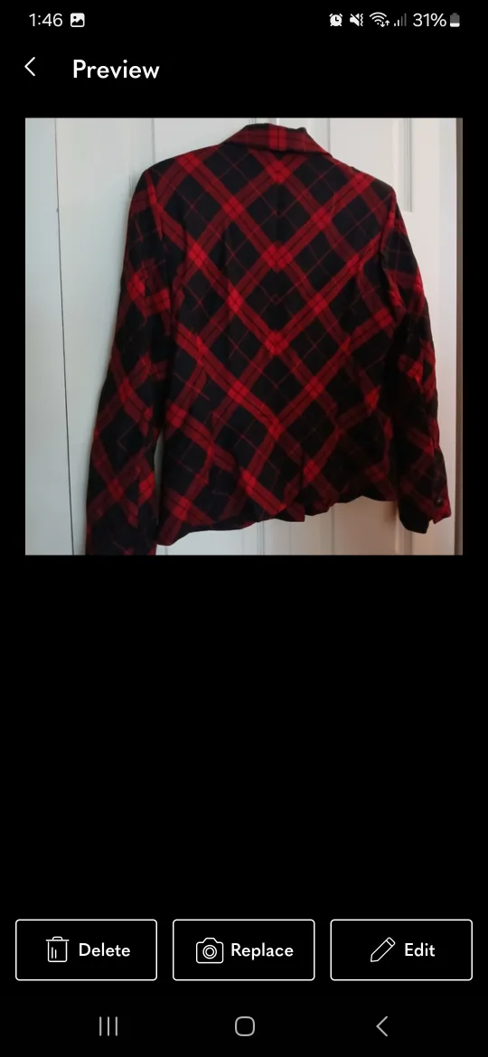 JONES NEW YORK plaid red jacket, size 12 image indicator(3)