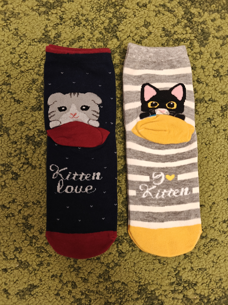🌟New - Cute Cat Socks - Pair of Ankle Socks - photo 2