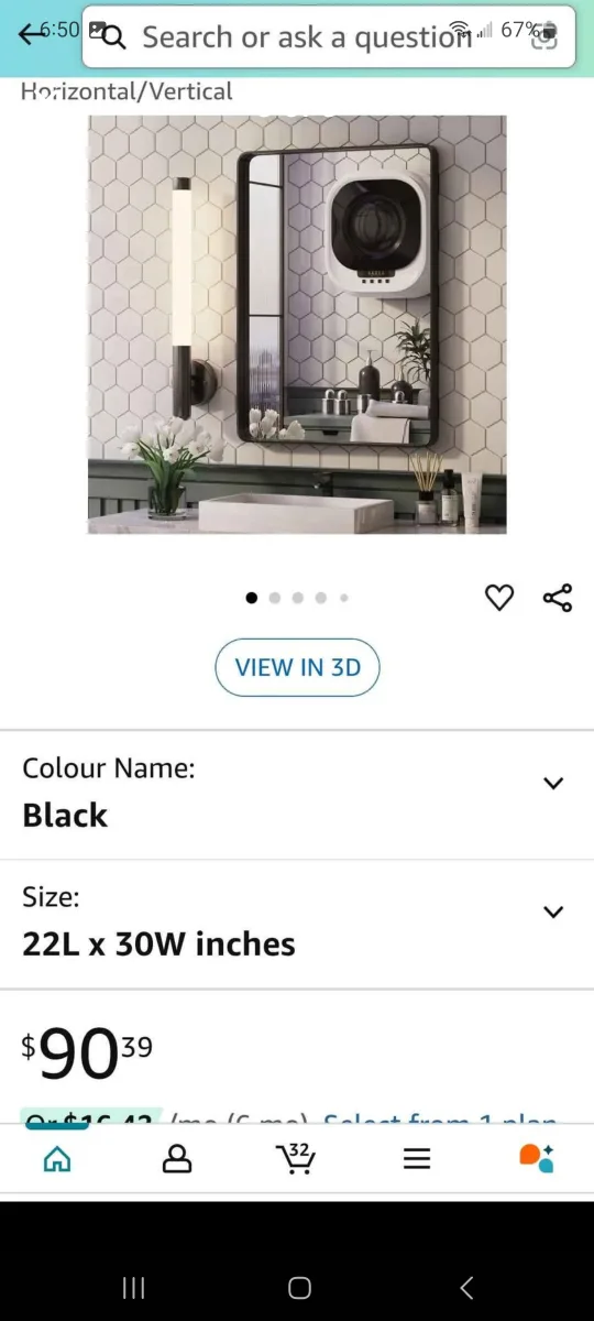 Modern  Bathroom Mirror  - 22" x 30" image indicator(3)