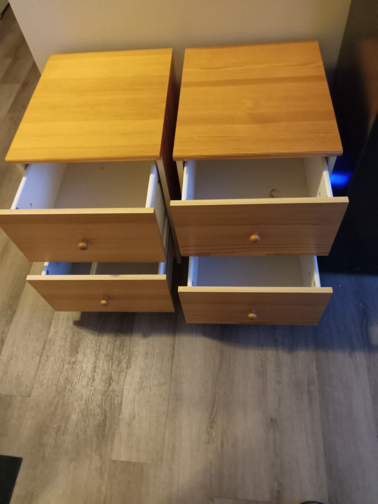 Pair of IKEA MALM Two-Drawer Nightstands