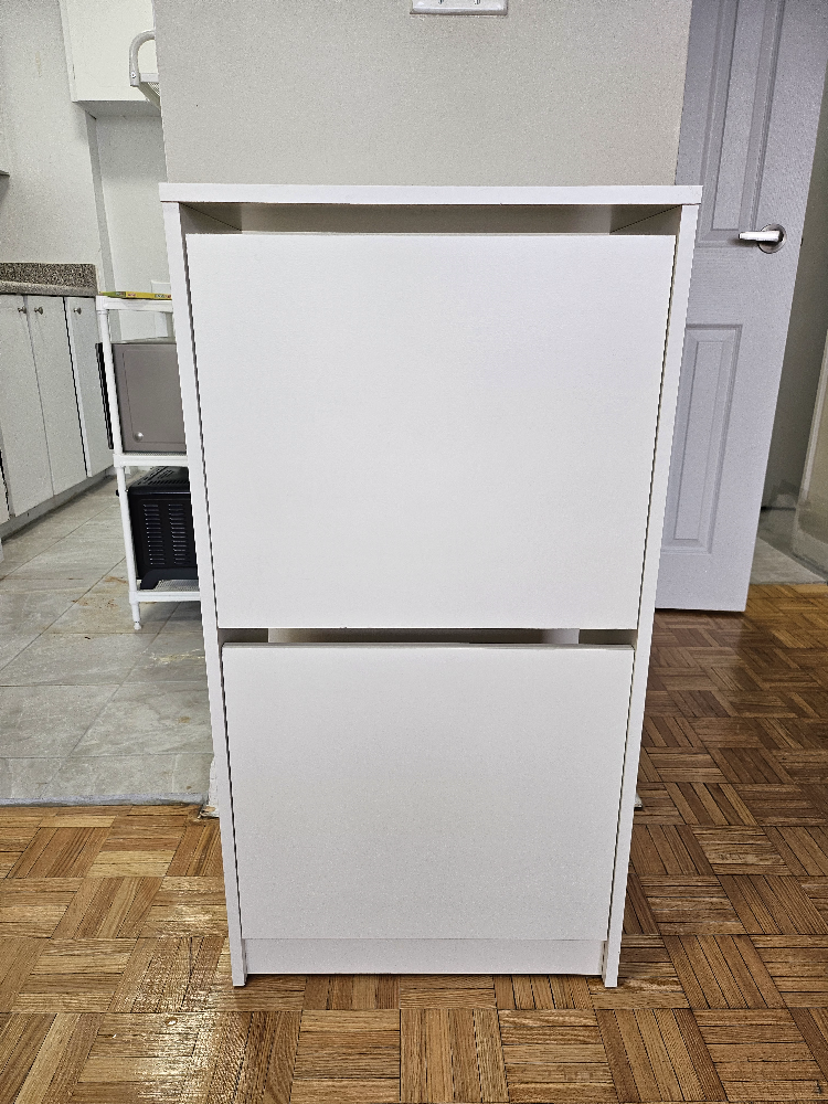 IKEA BISSA Shoe cabinet with 2 compartments, white