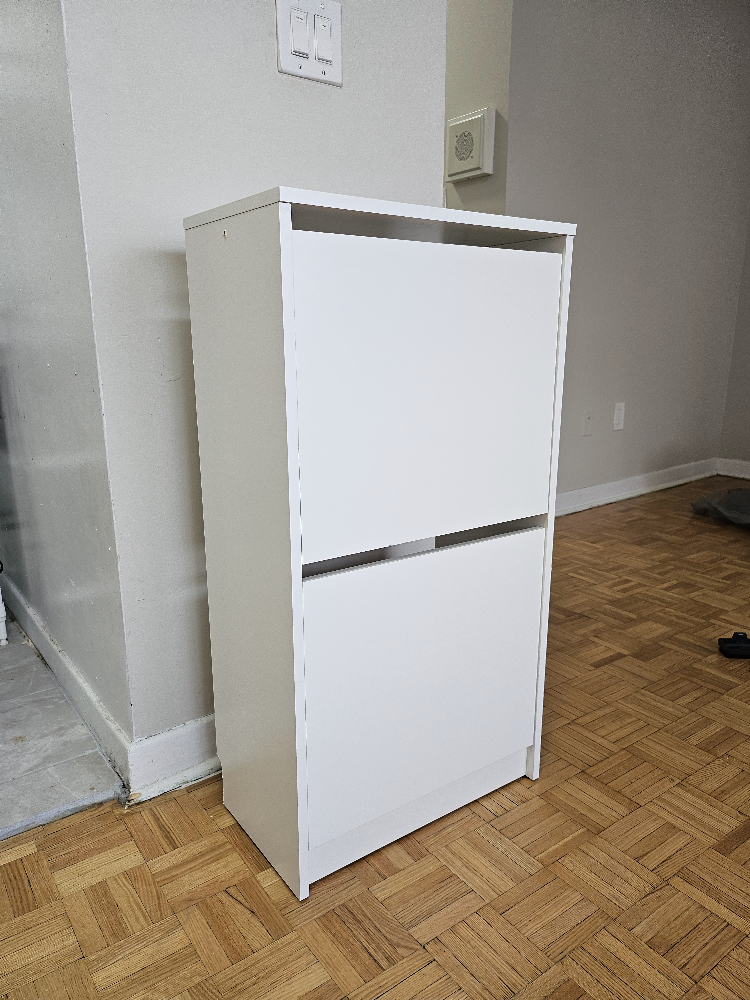 IKEA BISSA Shoe cabinet with 2 compartments, white - photo 2