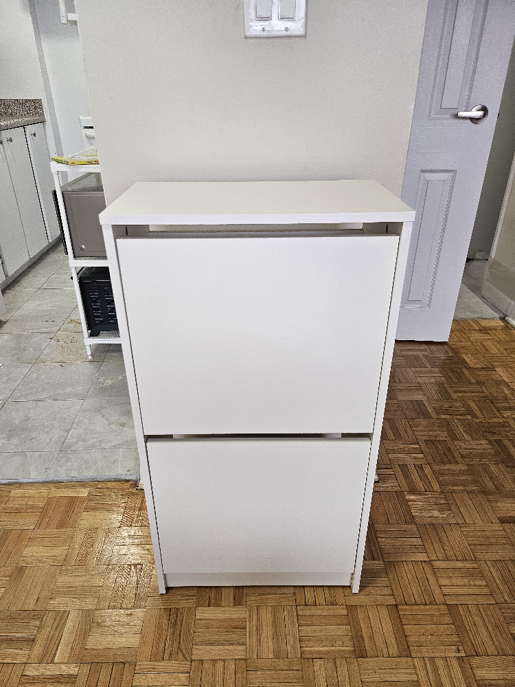 IKEA BISSA Shoe cabinet with 2 compartments, white - photo 3