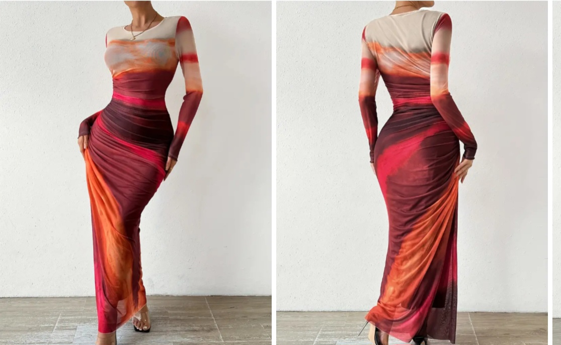 Stunning Mesh Maxi Dress, Size Small