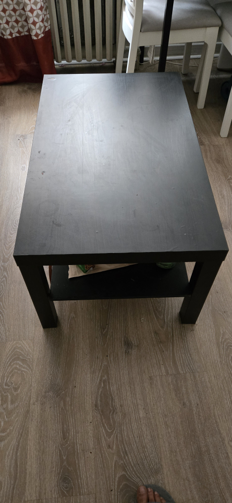 Black Coffee Table with Shelf