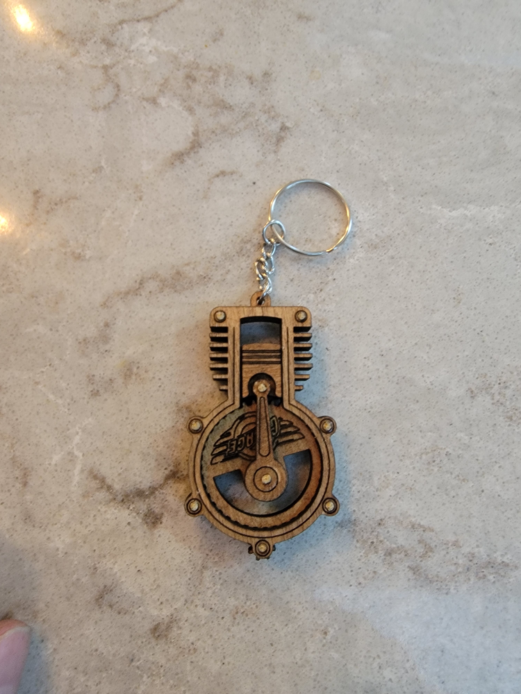 Laser Cut Working Wooden Engine Keychains - photo 4