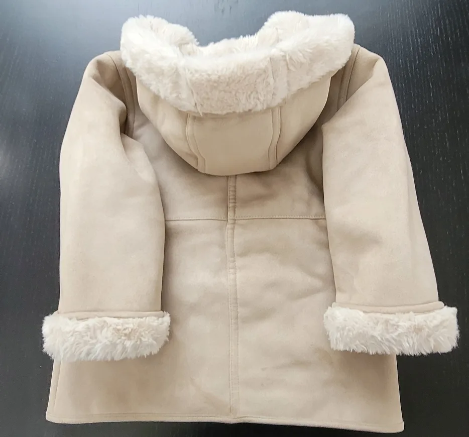 Zara Kids Faux Shearling Hooded Coat - Size 4-5 years - 110 cm image indicator(3)