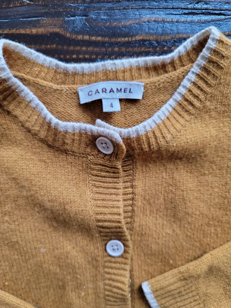 Caramel Kids Mustard Yellow Cardigan Size 4 image indicator(3)