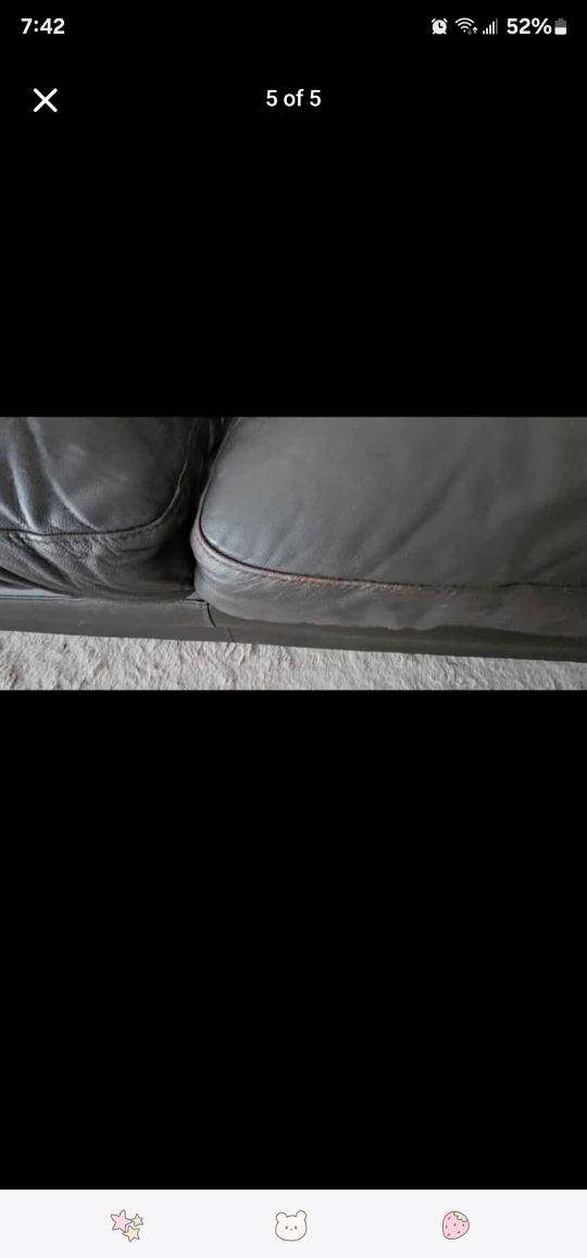 Brown Leather Loveseat - photo 5