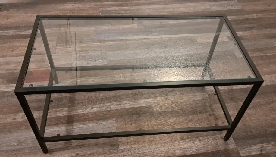 Ikea Glass Top Coffee Side Table with Metal Frame image indicator(3)