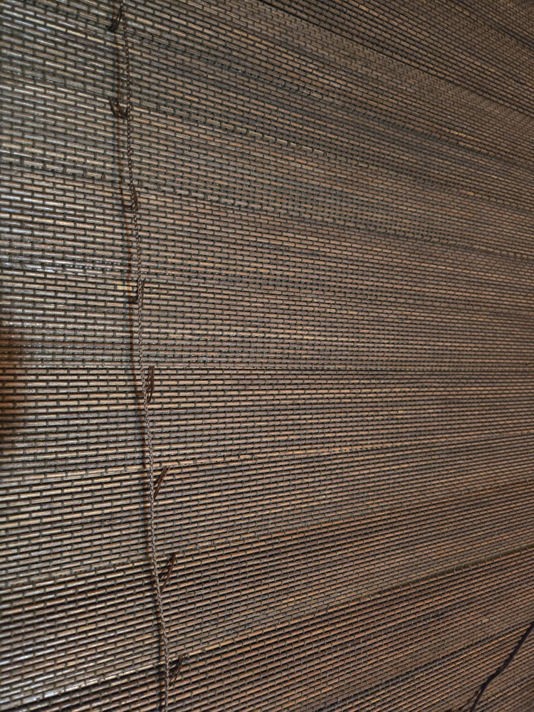Dark Brown Bamboo Blinds 59.5"W x 68"L