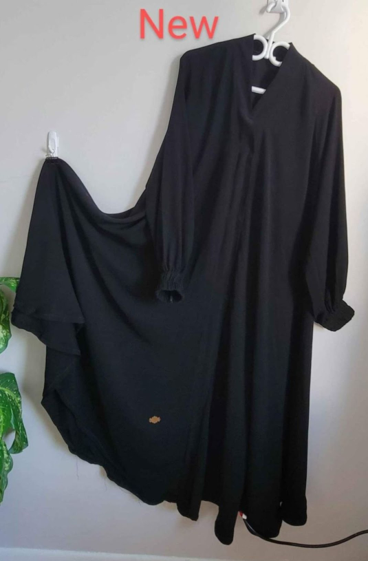 New Black Abaya with Lace Detail