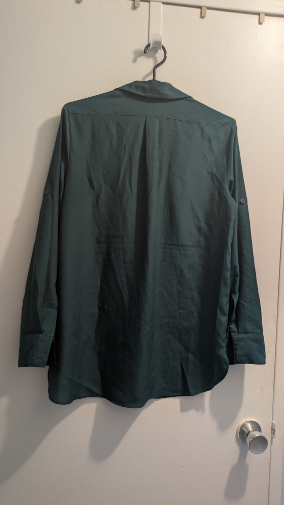 DKNY Women's Dark Green Long Sleeve Button-Down Shirt - photo 2