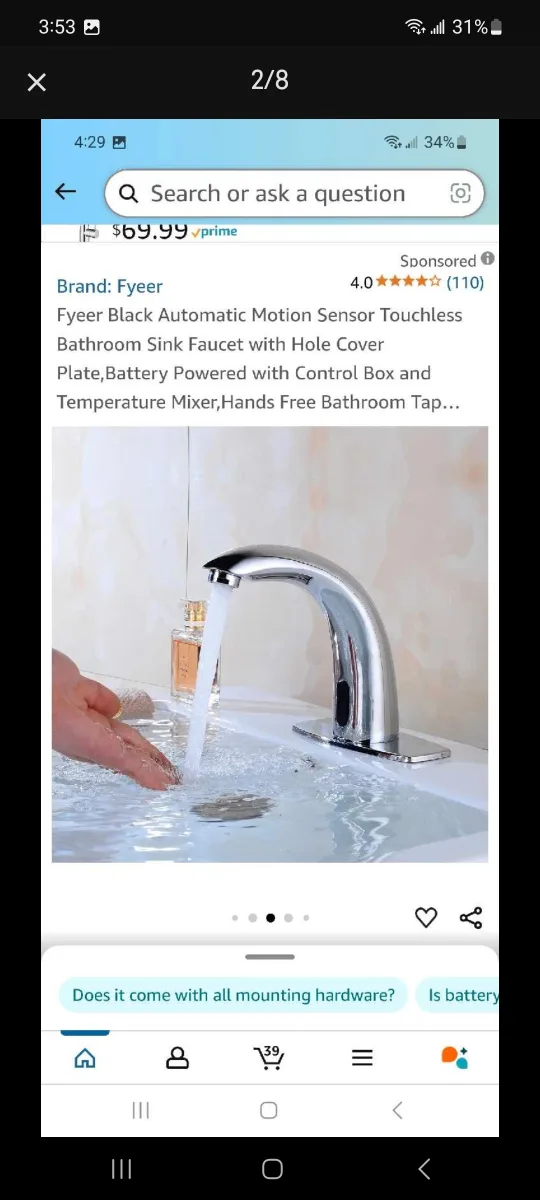 Fyeeer Black Automatic Motion Sensor Touchless image indicator(2)