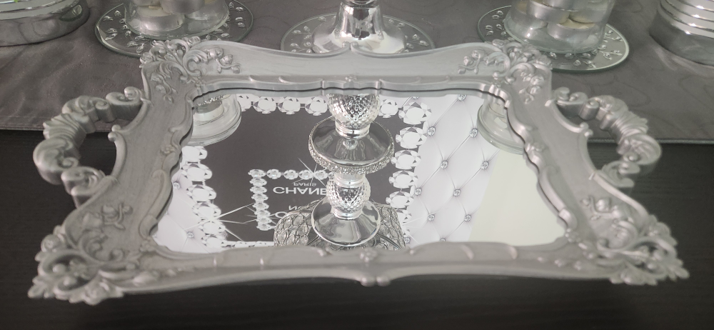 Silver  Mirrored Tray
