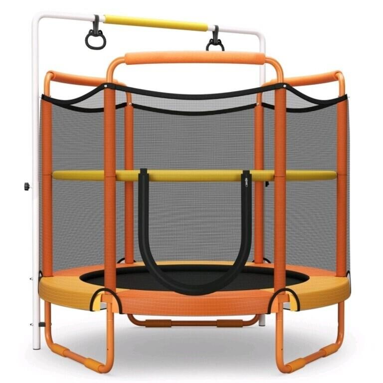 Costway 5 feet Kids 3 in 1 Trampoline with Mes