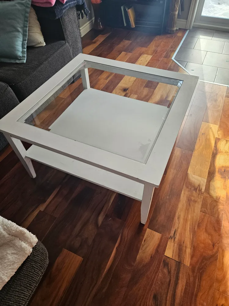 White Square Coffee Table with Glass Top image indicator(3)