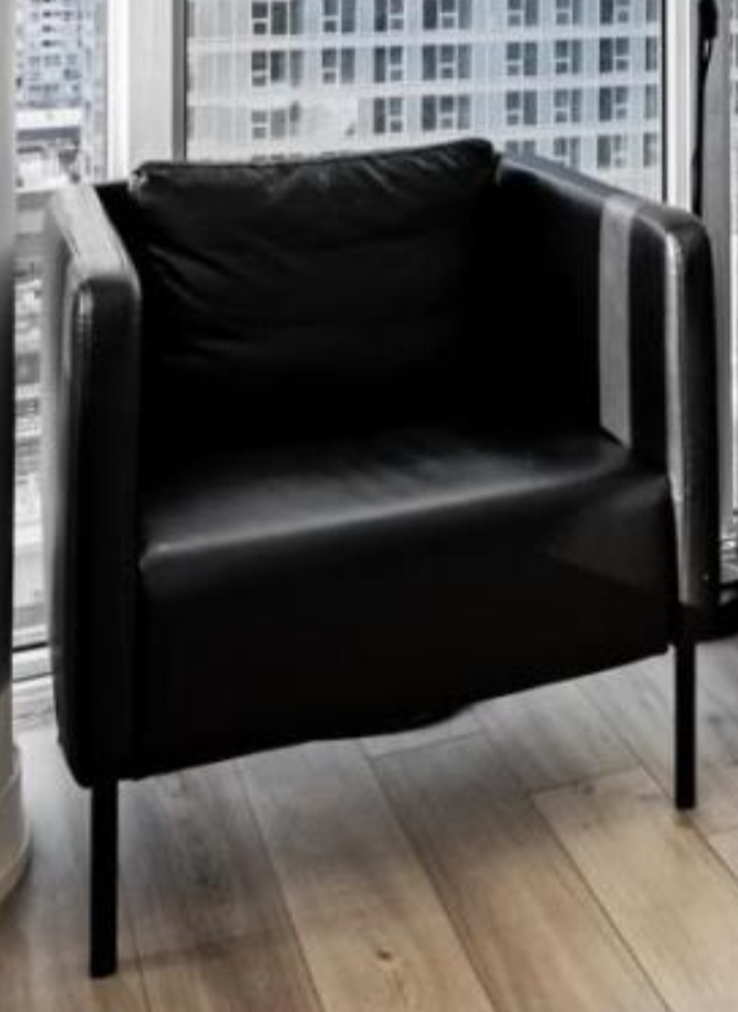 Black Leather Accent Chair