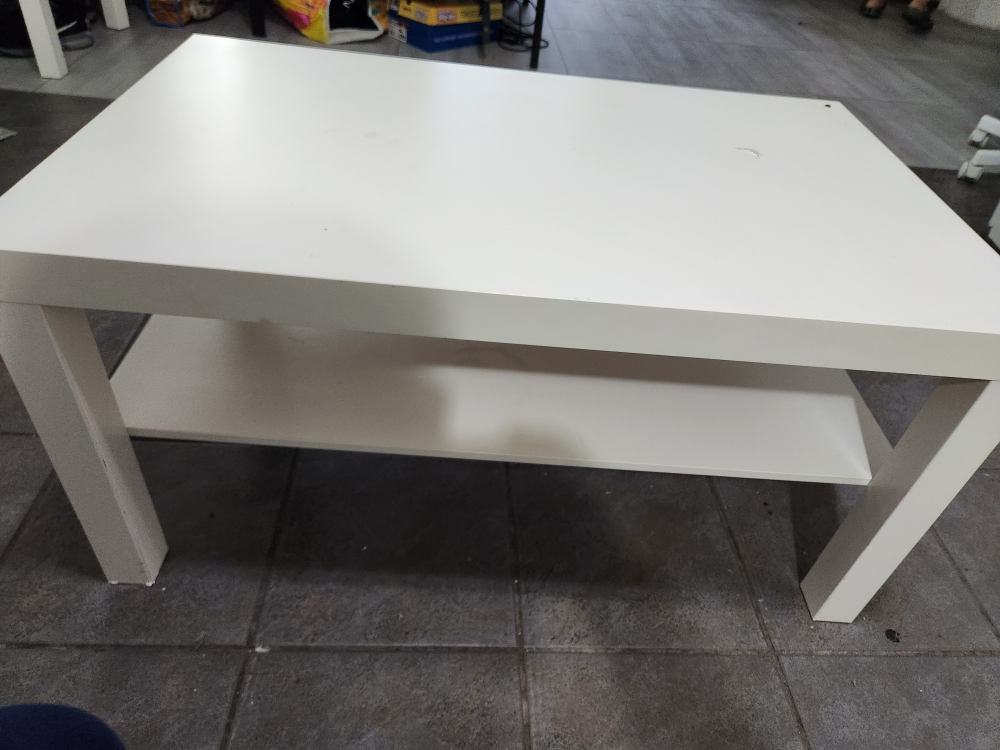White IKEA Coffee Table with Shelf - photo 2