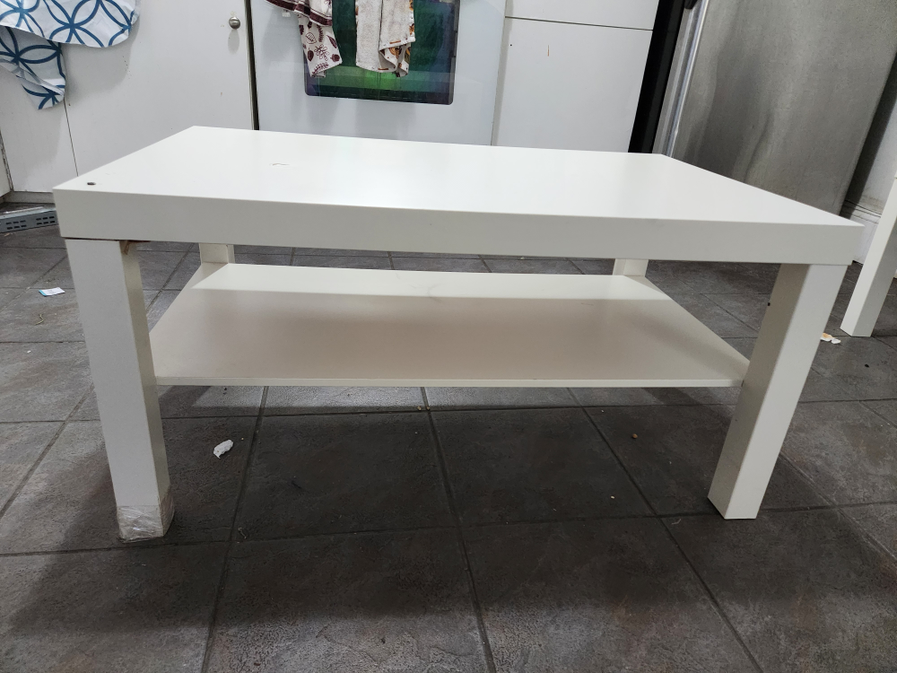 White IKEA Coffee Table with Shelf - photo 3