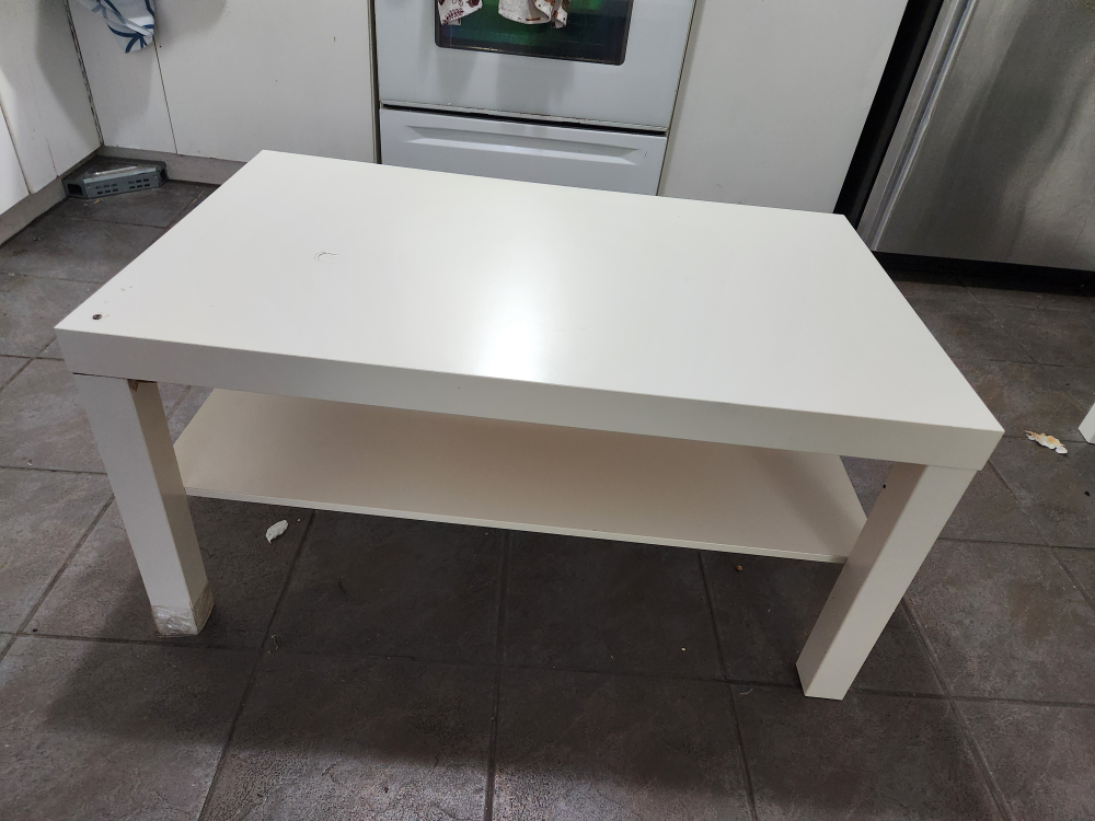 White IKEA Coffee Table with Shelf - photo 5