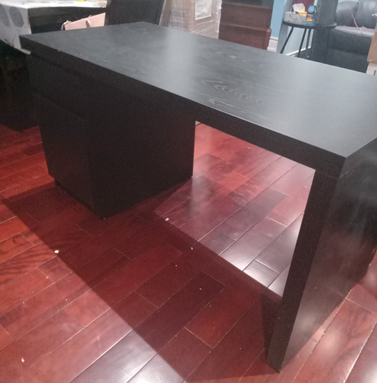 Black Desk with Drawer and Keyboard Tray